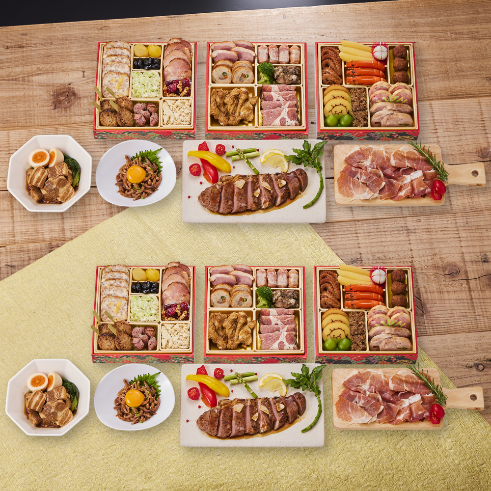 板前魂の肉三昧おせち 2個セット　和洋風三段重おせち　3人前×2個